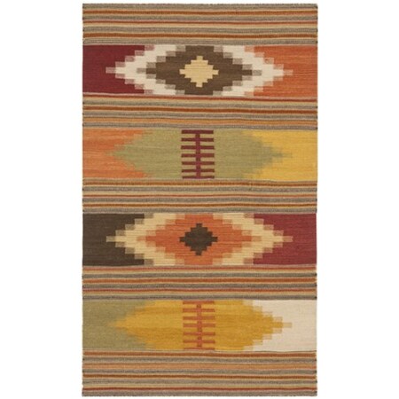Safavieh Kilim Hand woven flat weave Accent Rug- Red - Multi- 2 x 3 ft. NVK177A-2